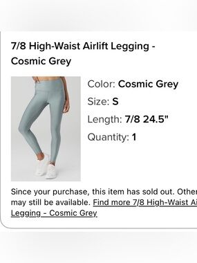 ALO Yoga 7/8 High-Waist Airlift Legging - Cosmic Grey